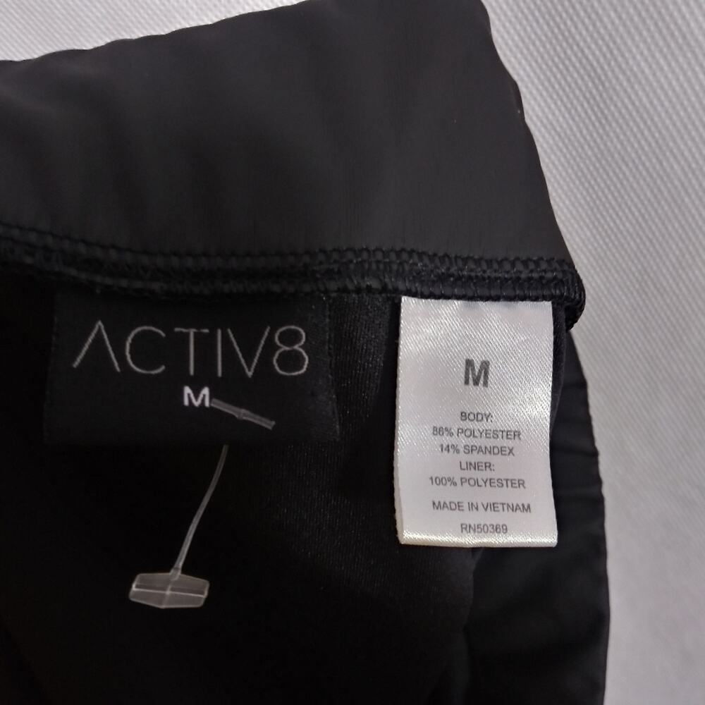 Activ8 Black Athletic Skirt Faux Leather Edgy Mini Size M - Picture 5 of 5